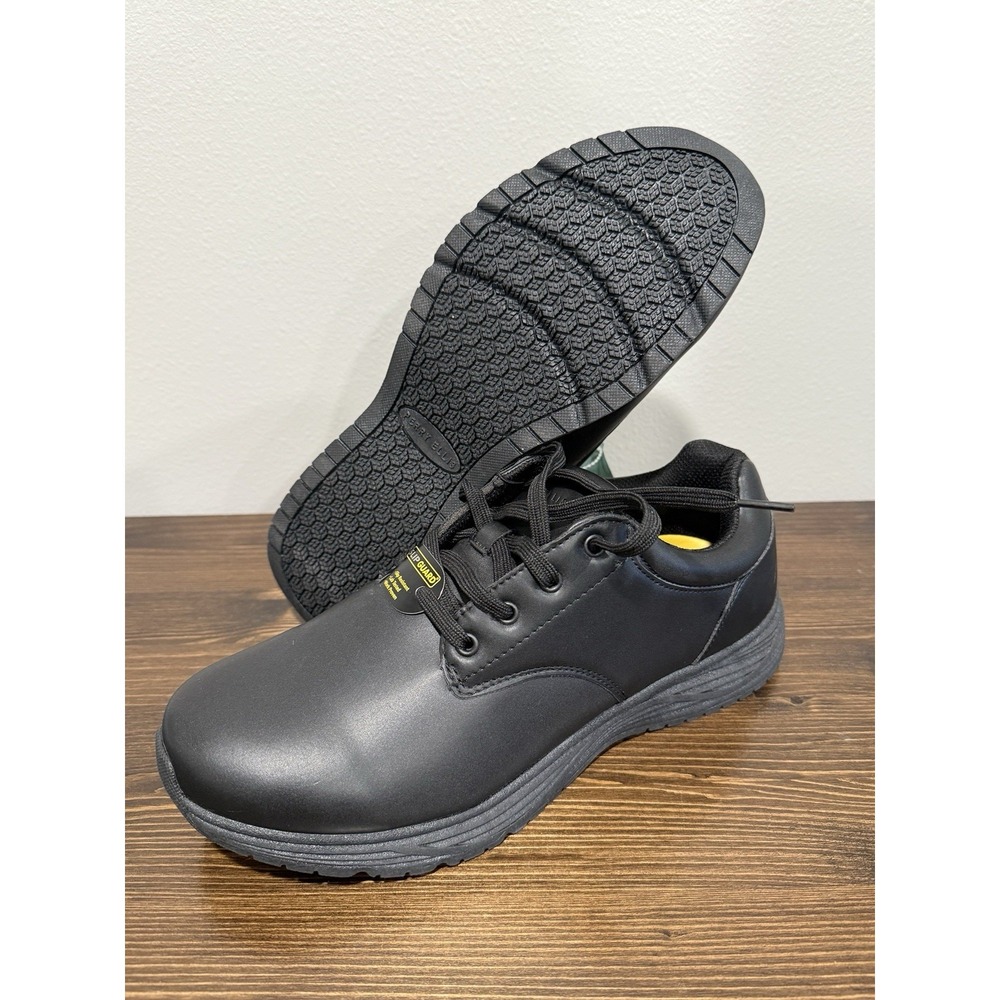 Perry Ellis Portfolio Men 10.5W Slip‎ Guard Resistant Slip-On Black Work Shoes